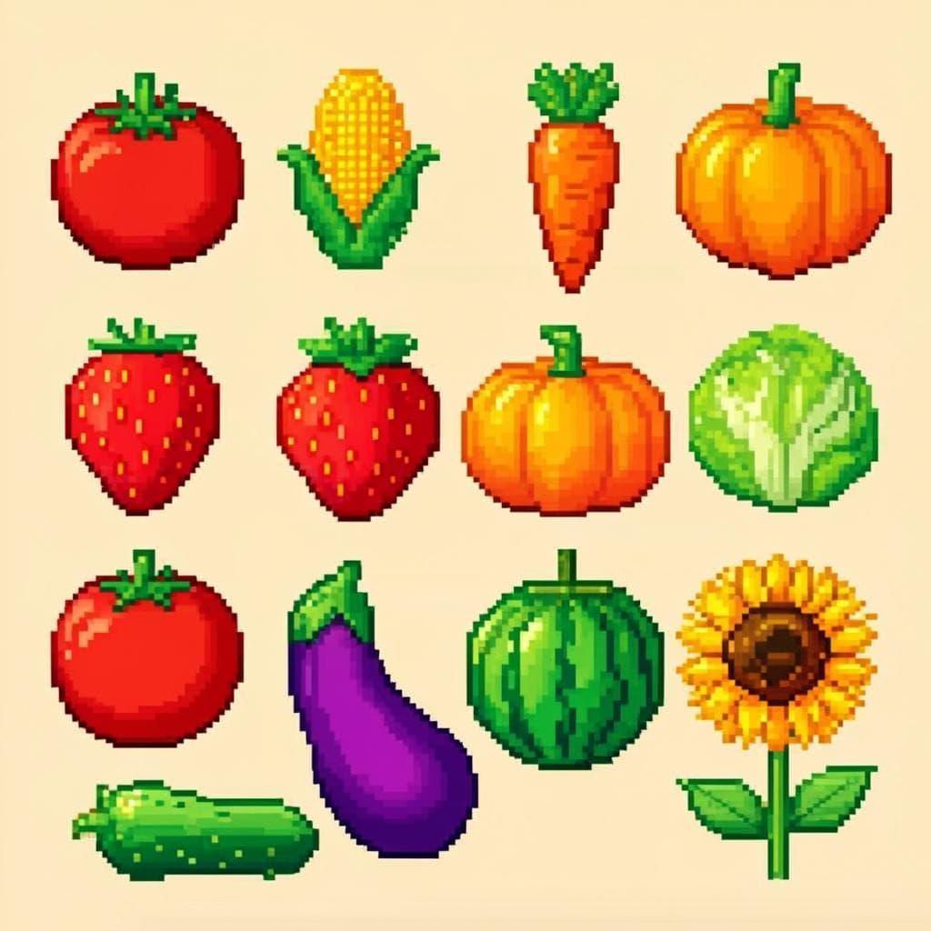 Bộ sưu tập cây trồng pixel